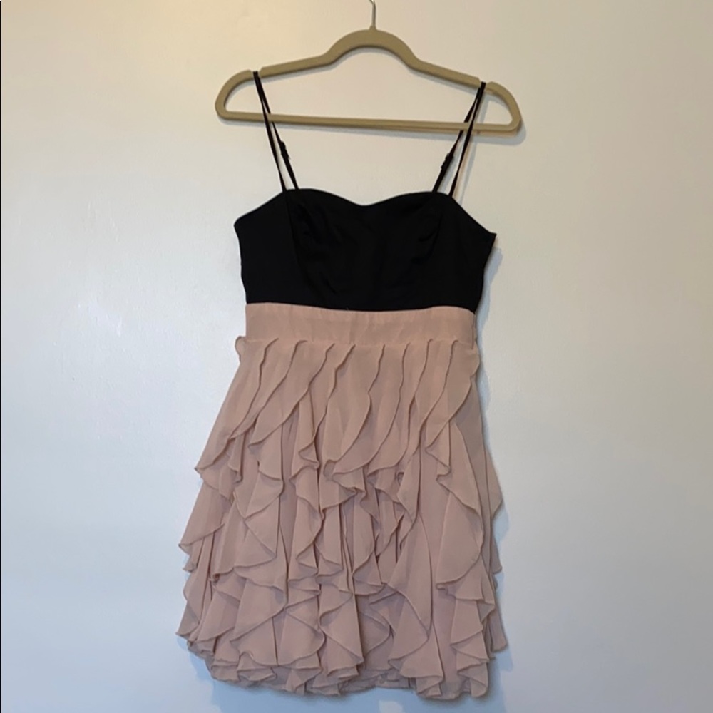 H&M Pink and black ruffled dress
